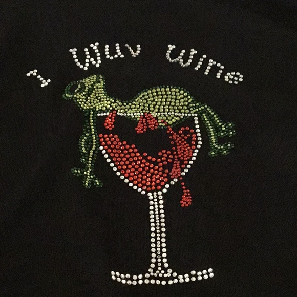 I WUV WINE Swarovski Crystal Embellished Tee - Picture 10 of 10
